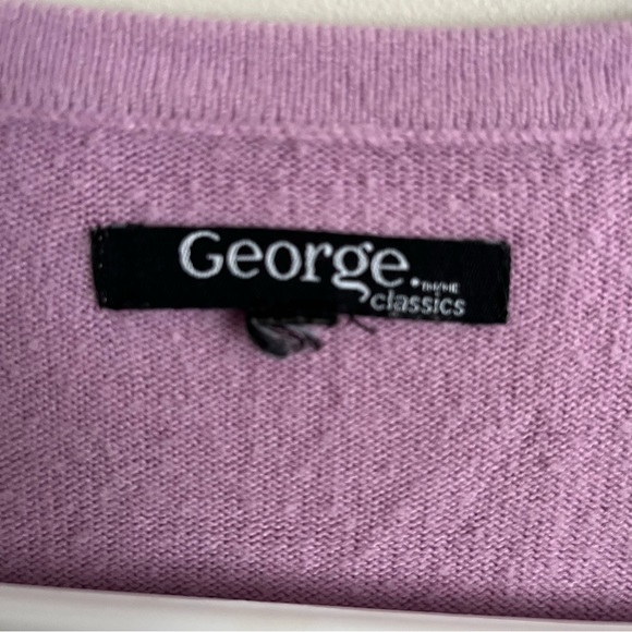 3/$40 Size Large George Lilac Purple with Button Down Cardigan rhinestone button - Picture 4 of 5